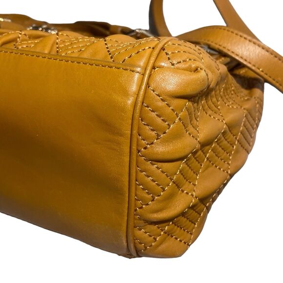 Cole Haan Jenna Brown Genuine Leather Quilted Handbag Shoulder Bag Satchel $398 - Picture 12 of 15